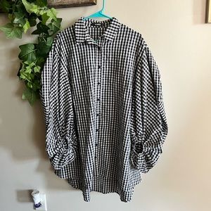 Nasty gal Checkered Puff sleeve dress! Size M, Never worn!